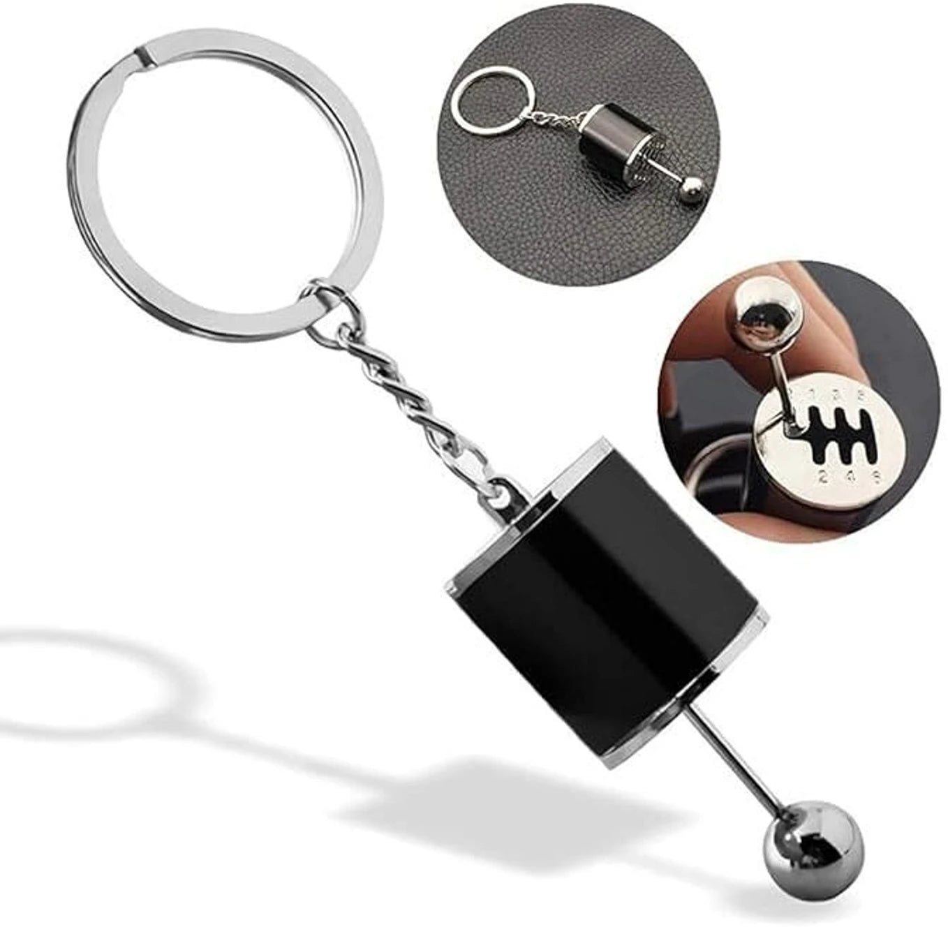 Mini Gear Shifter 6 Speed Keychain (Metal)