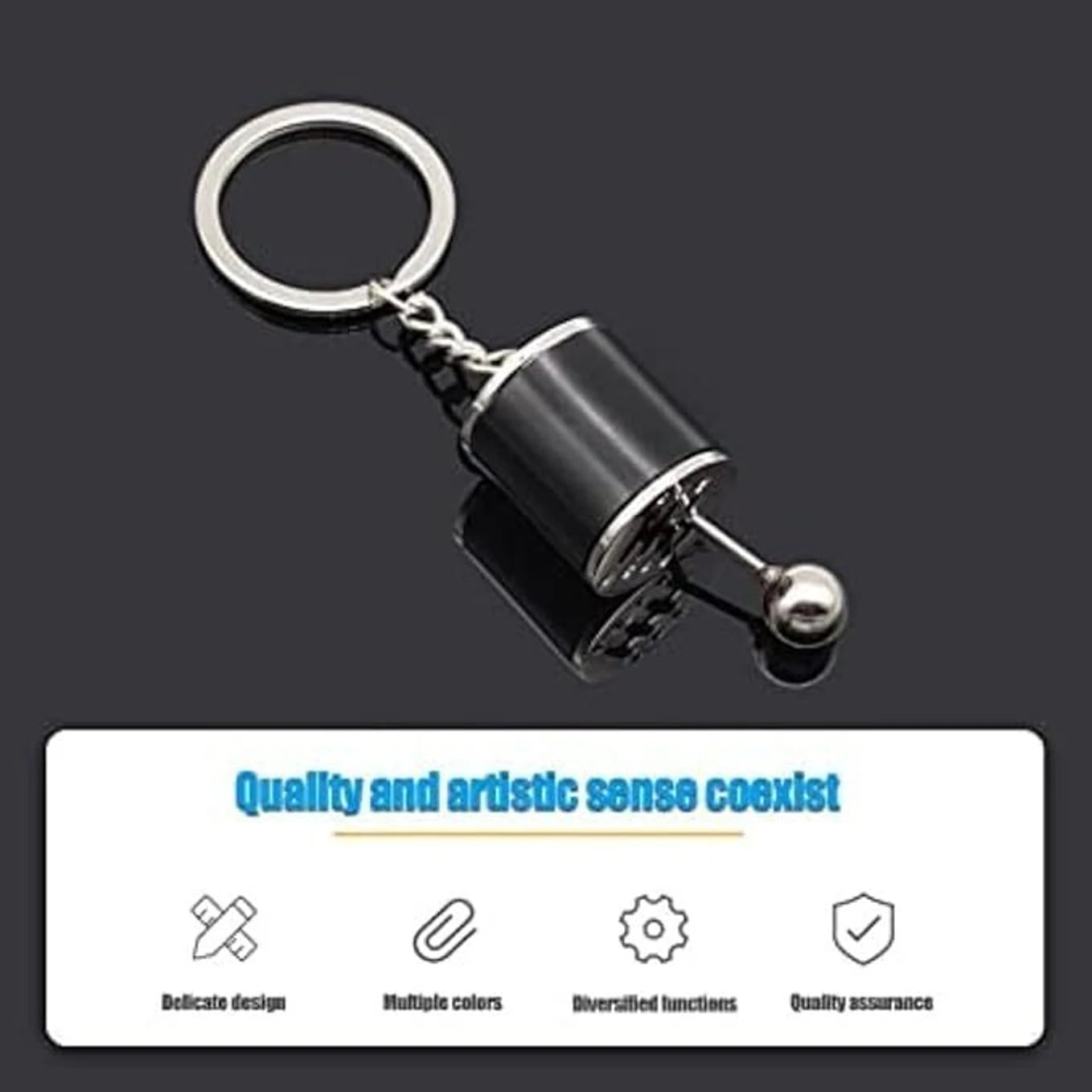 Mini Gear Shifter 6 Speed Keychain (Metal)