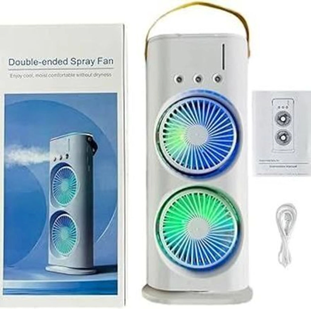 Double Ended Spray Fan Desk Fan with Mist SPSP-82 (Multicolor)