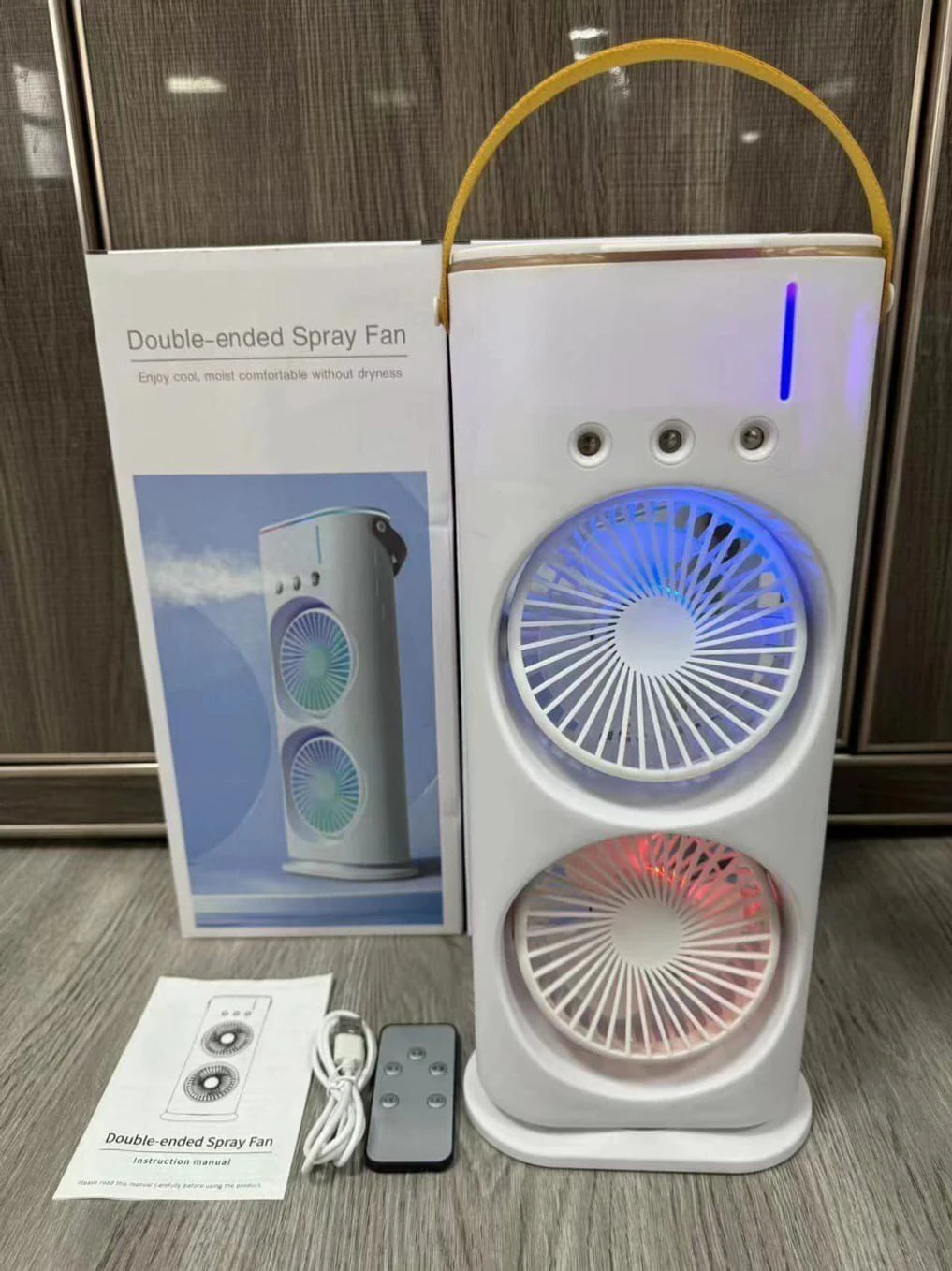 Double Ended Spray Fan Desk Fan with Mist SPSP-82 (Multicolor)