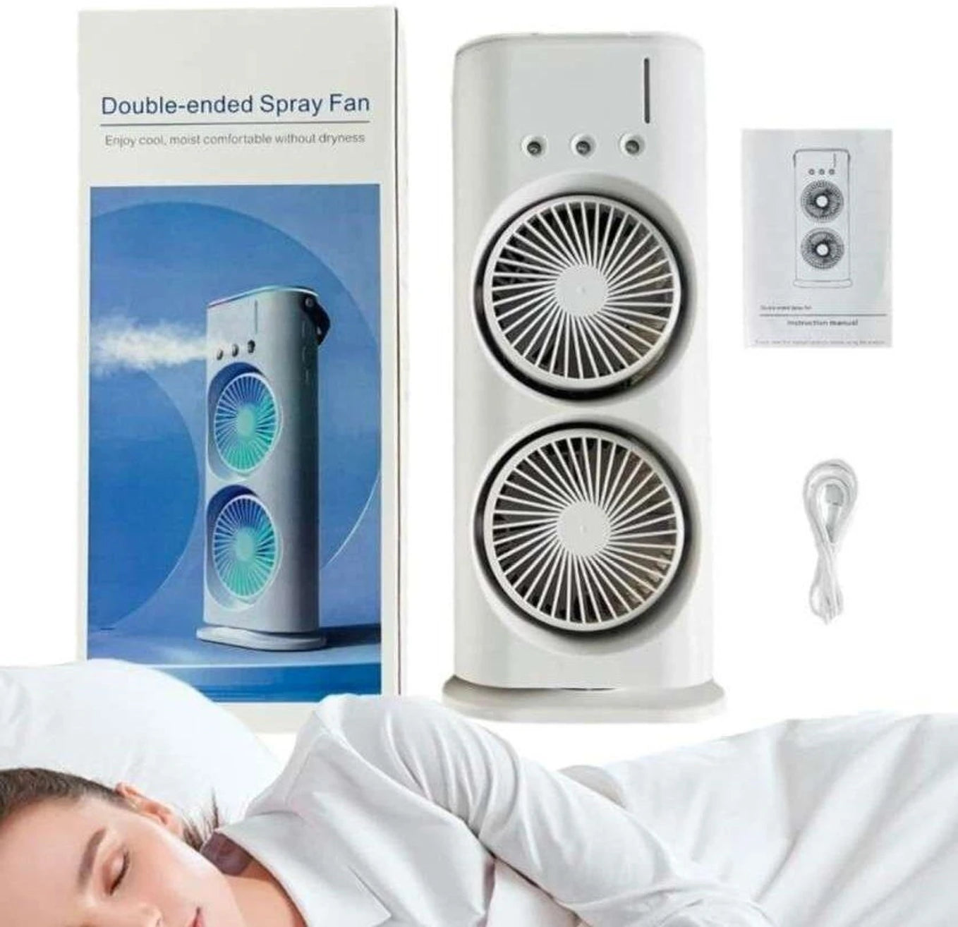Double Ended Spray Fan Desk Fan with Mist SPSP-82 (Multicolor)