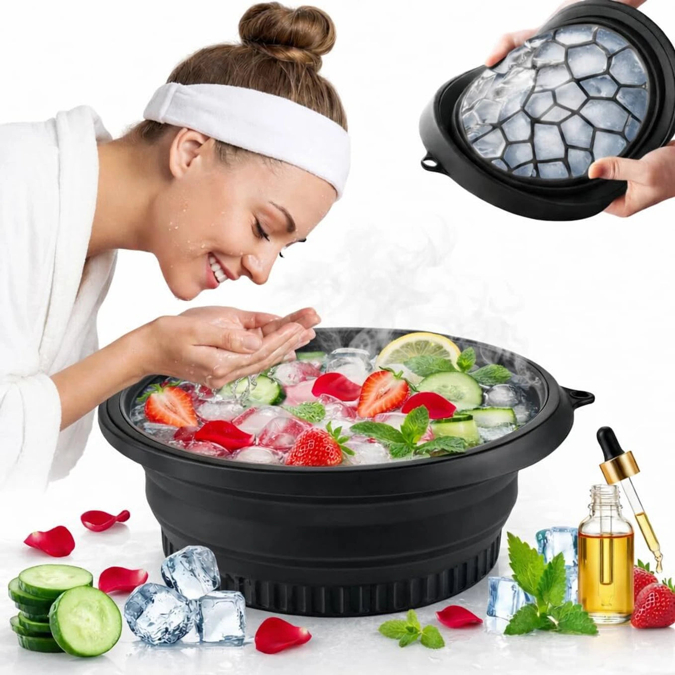 Silicone Ice Face Dip Bowl (Black)