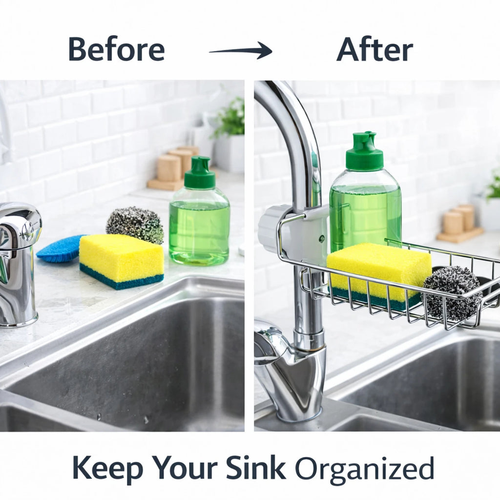 kitchen sink soap organizer stand, Sponge Holder (Stainless Steel)