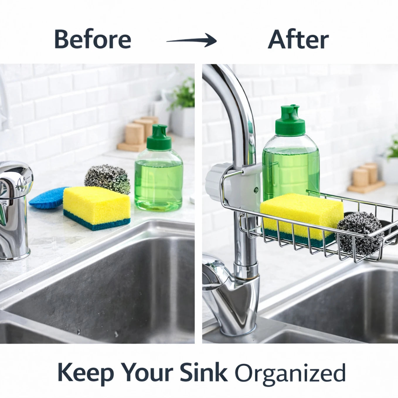 kitchen sink soap organizer stand, Sponge Holder (Stainless Steel)