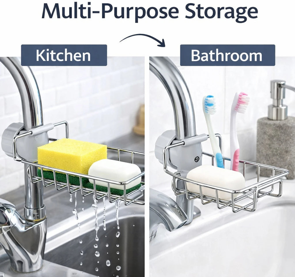 kitchen sink soap organizer stand, Sponge Holder (Stainless Steel)