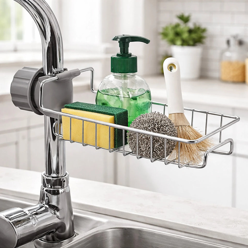 kitchen sink soap organizer stand, Sponge Holder (Stainless Steel)