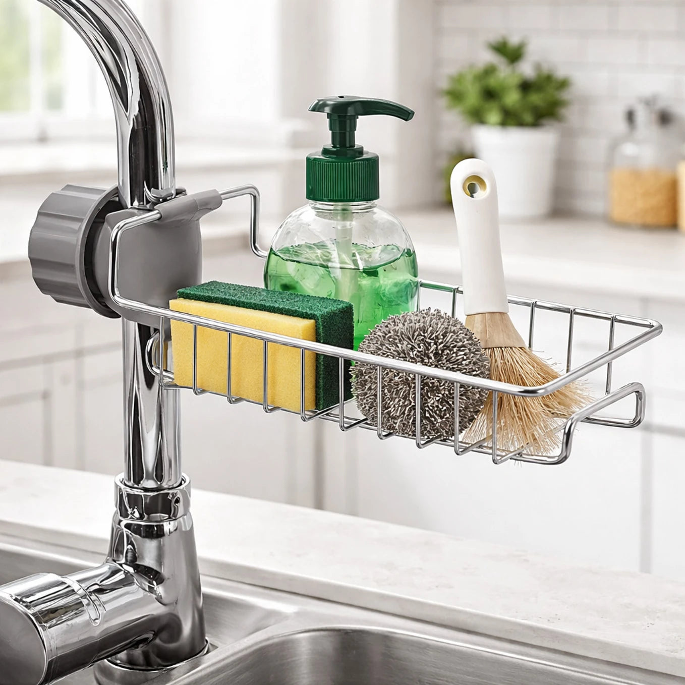 kitchen sink soap organizer stand, Sponge Holder (Stainless Steel)