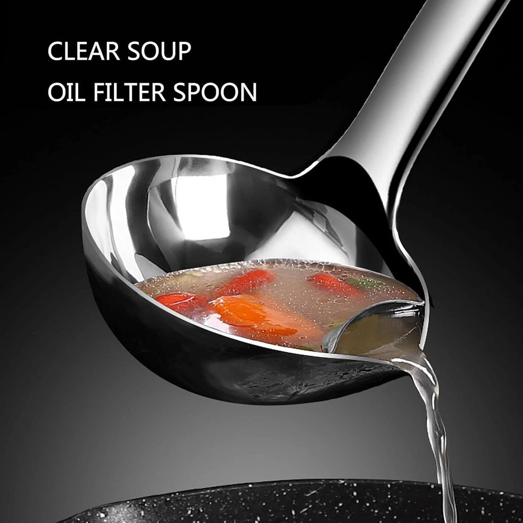 Stainless Steel Oil Separator Soup Ladle Spoon (Pack of 1)